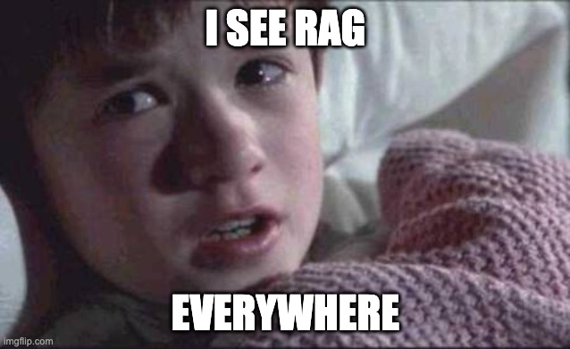 A frightened child in bed expresses distress, stating they see "rag" everywhere, emphasizing confusion and anxiety.