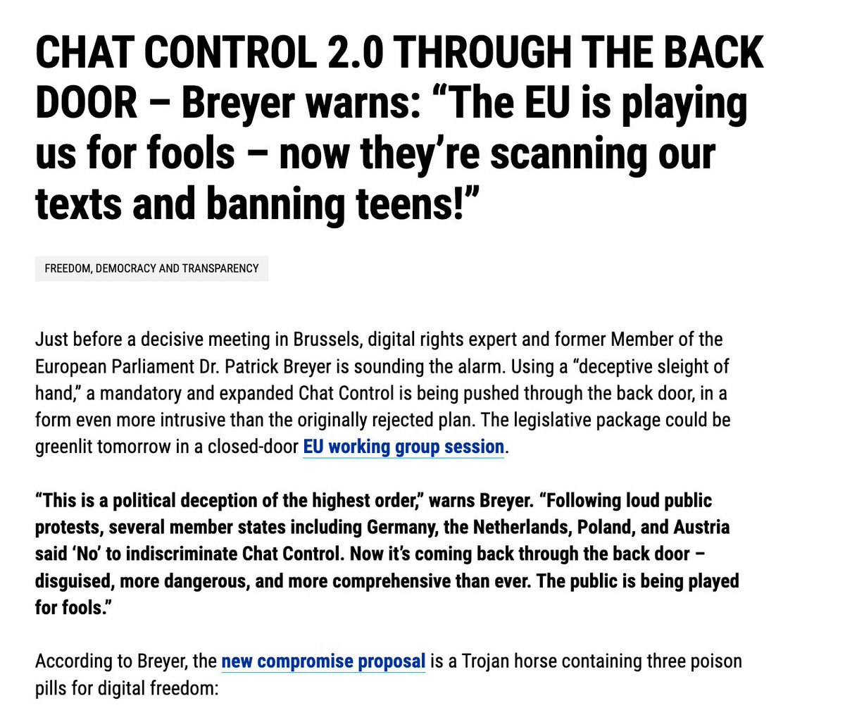 Chat Control Returns With Mass Message Scanning