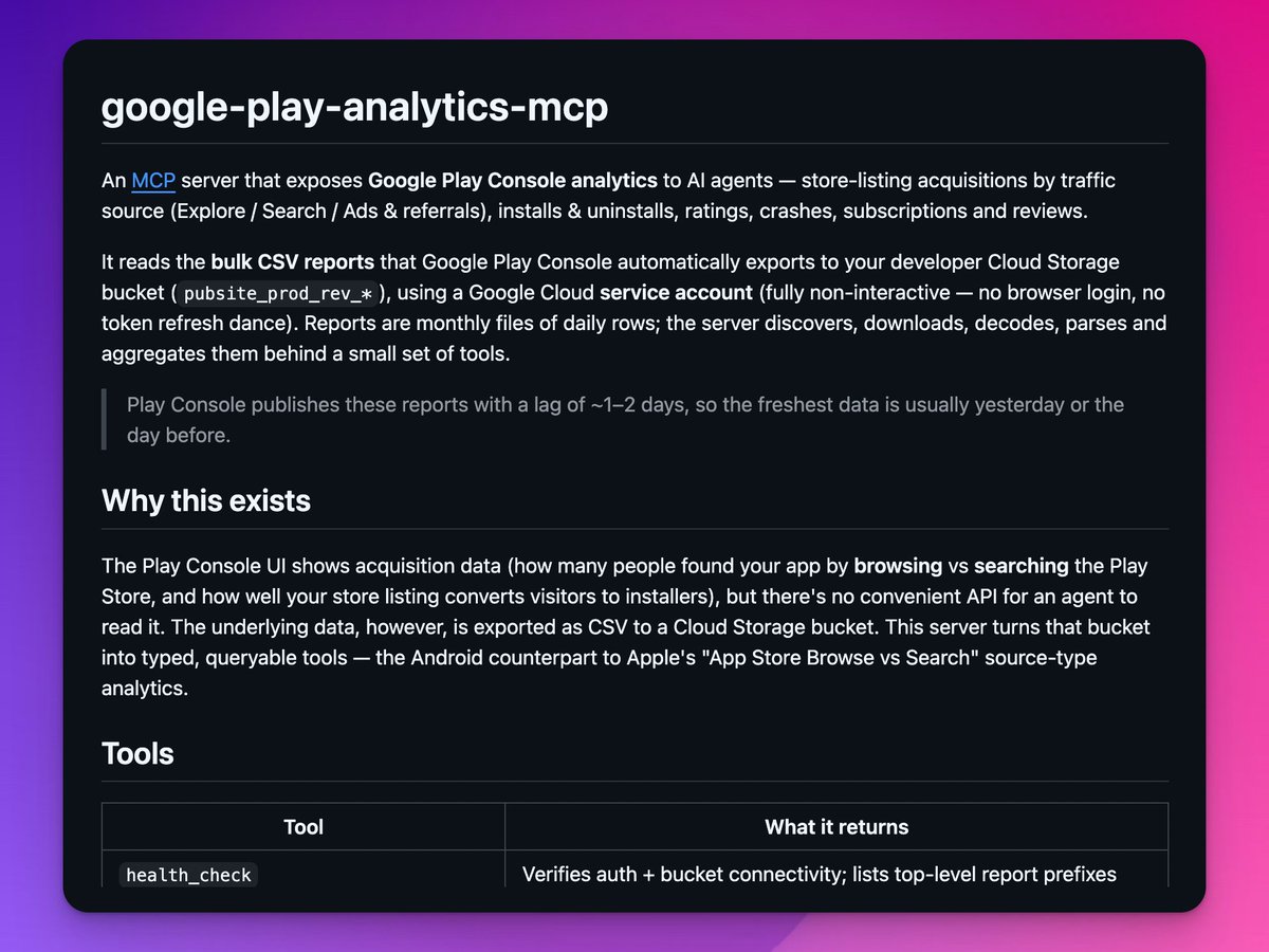 Expanding my MCP toolbelt with Google Play analytics