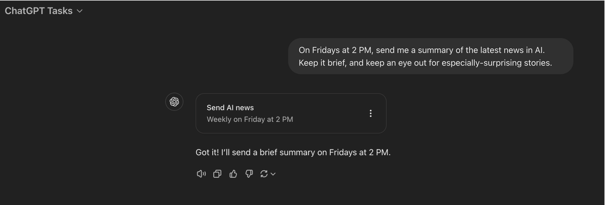 ChatGPT scheduled tasks feel like Alexa on steroids